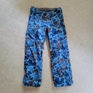 SOLD Burton boys'  Exile Cargo Pant blue  printed ski snowboard pant  sz M 10-12